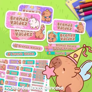 Capibara Princesa - Etiquetas Personalizadas