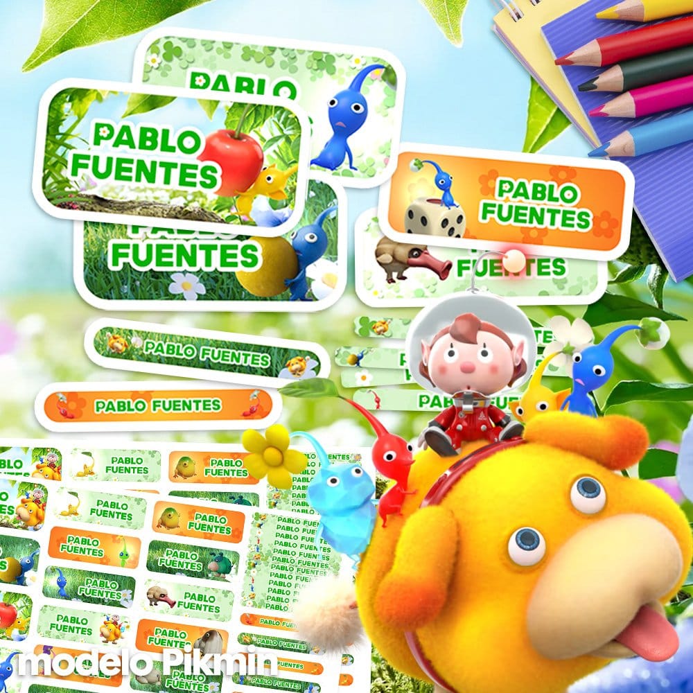 Etiquetas Escolares - Pikmin