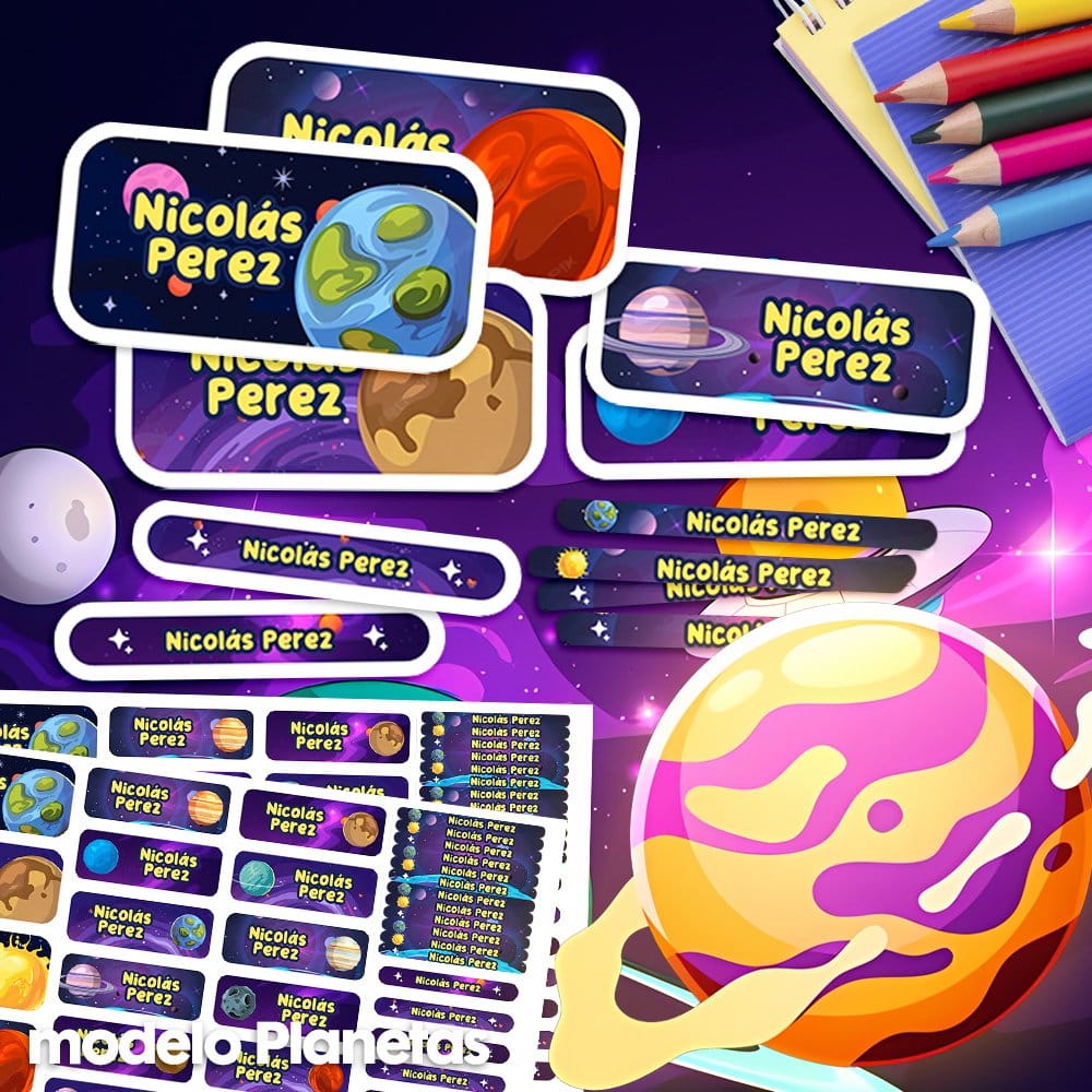 Etiquetas Escolares - Planetas