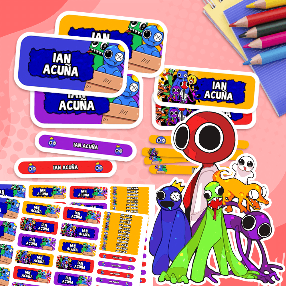 Etiquetas Escolares - Rainbow Friends