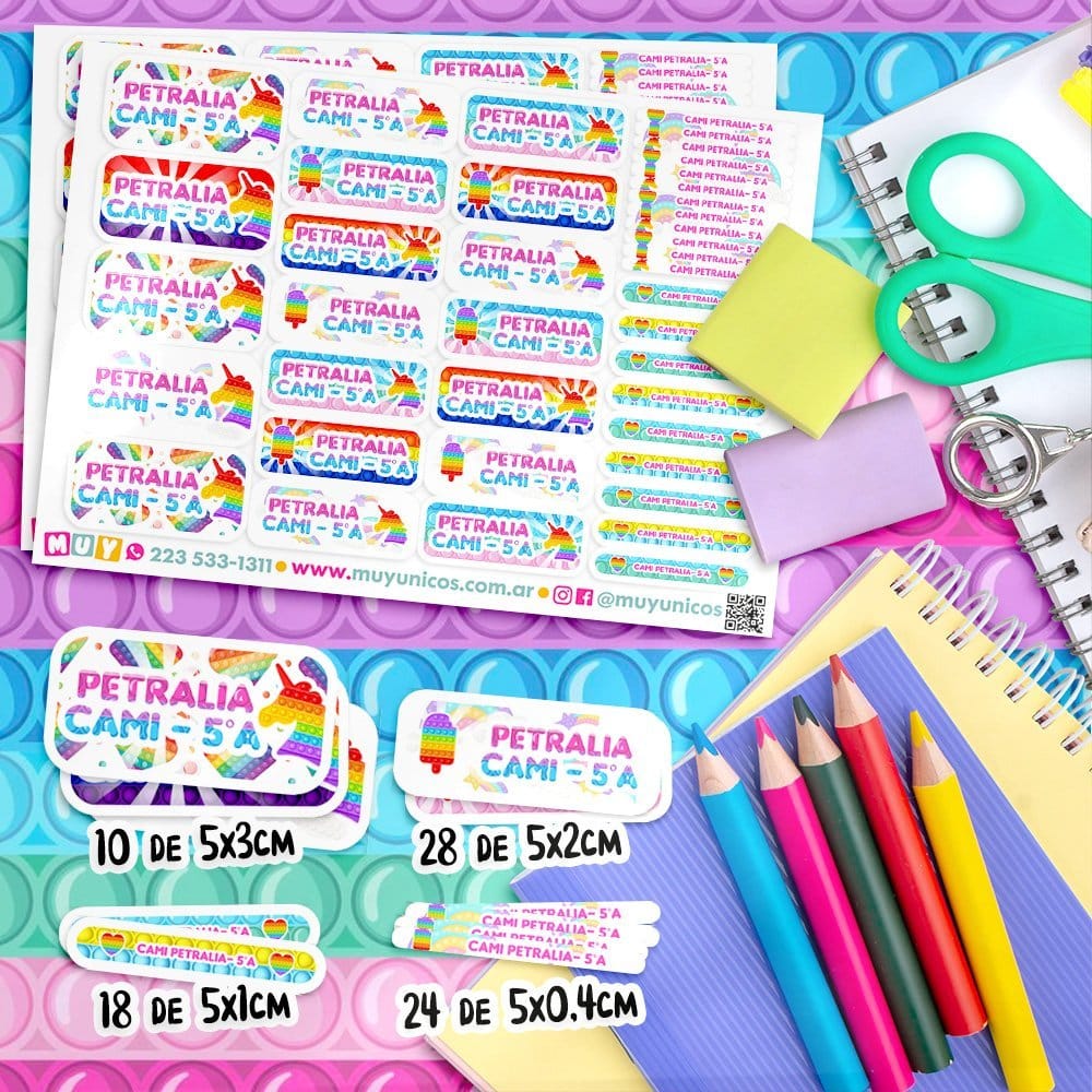 Etiquetas Escolares - Pop it