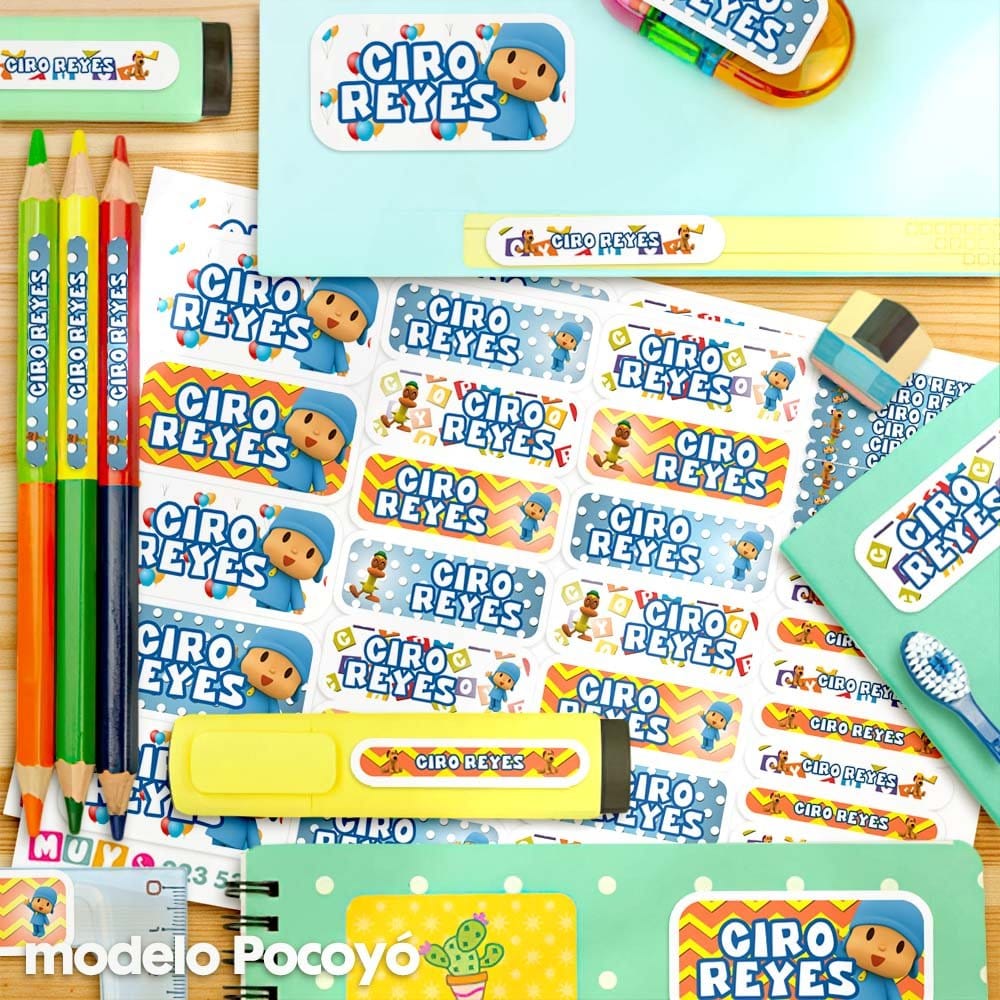 Etiquetas Escolares - Pocoyo